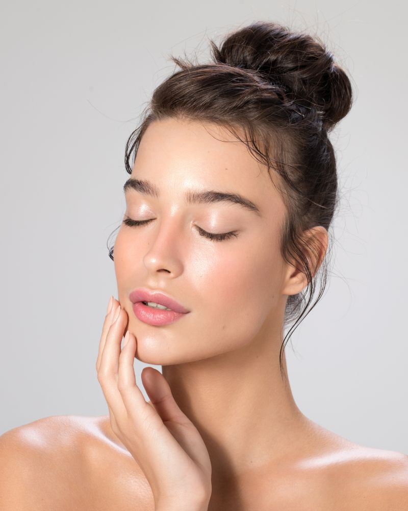 Women with eyes closed