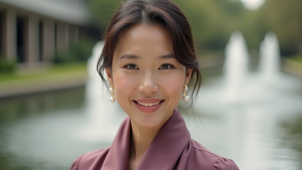 Woman showing natural proportional enhancement with dermal fillers