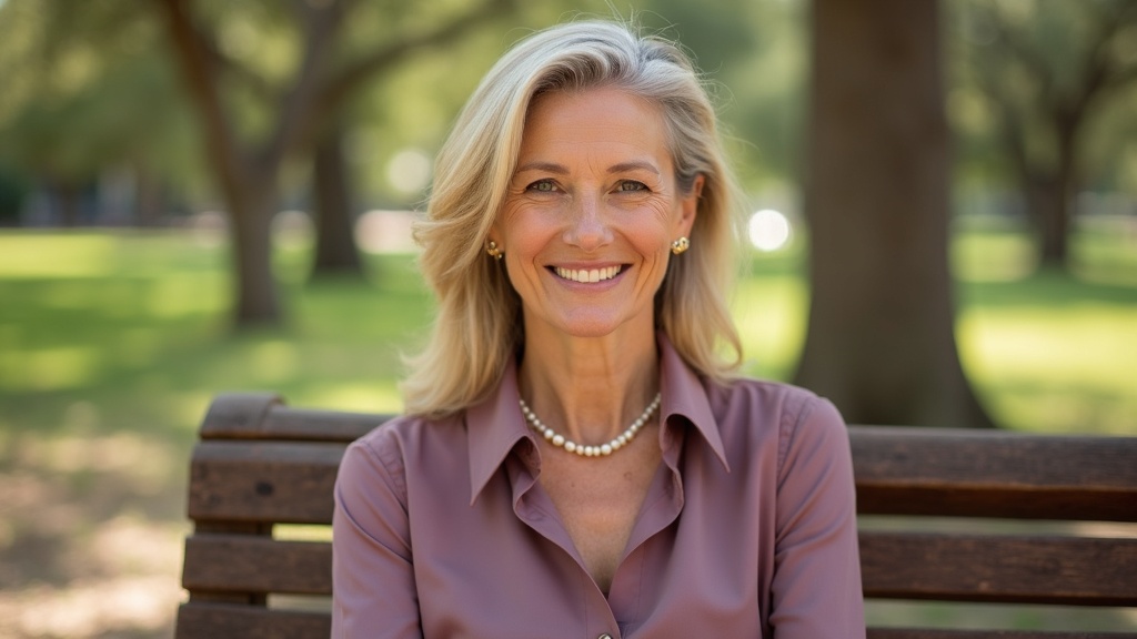 Elegant mature woman at Town Green Park
